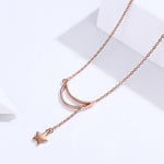 Rose gold moon and star necklace nz
