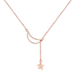 Rose gold moon and star necklace nz