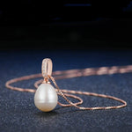 Rose gold pearl pendant nz