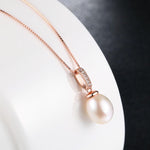 Rose gold pearl pendant nz