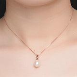 Rose gold pearl pendant nz