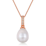 Rose gold pearl pendant nz