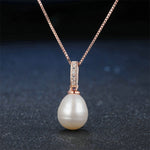 Rose gold pearl pendant nz
