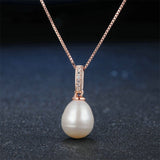 Rose gold pearl pendant nz