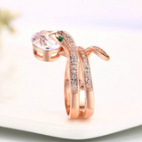 Rose gold snake ring diamond nz