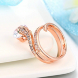 Rose gold snake ring diamond nz