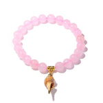 Rose quartz and shell bracelet nz
