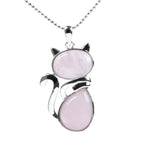 Rose Quartz Cat Pendant nz