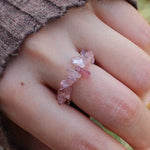 Rose quartz minimalist ring nz