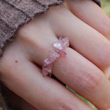 Rose quartz minimalist ring nz