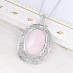 Rose quartz oval necklace nz