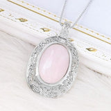 Rose quartz oval necklace nz