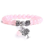 Rose quartz tree of life bracelet nz
