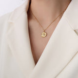 Round Compass pendant Golden nz