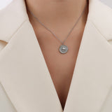 Round Compass pendant Silver nz