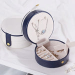 Round Jewellery Box Navy blue nz