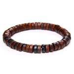 Round wooden bracelet Brown / 17 cm nz