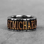 Saint Michael Steel Ring 54 mm / Gold nz