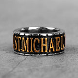 Saint Michael Steel Ring 54 mm / Gold nz