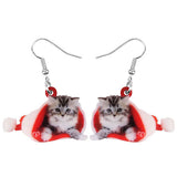 Santa Cat Earrings nz
