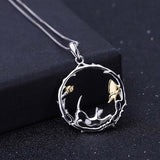 Sapphire butterfly and cat necklace nz