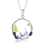 Sapphire butterfly and cat necklace nz