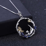 Sapphire butterfly and cat necklace nz