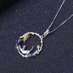 Sapphire butterfly and cat necklace nz
