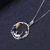 Sapphire butterfly and cat necklace nz