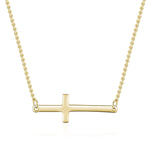 Sideways cross necklace Gold nz