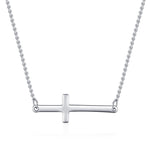 Sideways cross necklace Silver nz