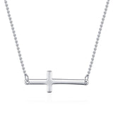 Sideways cross necklace Silver nz