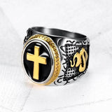 Signet cross ring stainless steel nz
