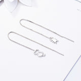 Silver cat drop earrings nz