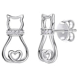 Silver cat earrings nz