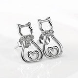 Silver cat earrings nz