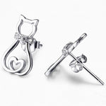 Silver cat earrings nz