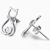 Silver cat earrings nz