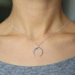 Silver crescent moon necklace nz