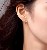 Silver cross earrings nz