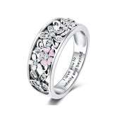 Silver flower femininity ring 51.9 mm nz