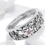 Silver flower femininity ring nz