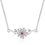 Silver flower necklace nz