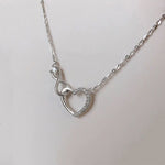 Silver heart shaped necklace nz