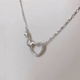 Silver heart shaped necklace nz