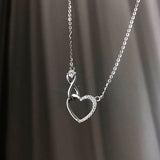 Silver heart shaped necklace nz