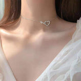Silver heart shaped necklace nz