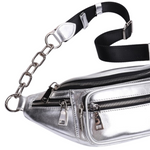 Silver leather bum bag nz