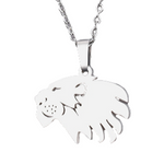 Silver lion head necklace nz