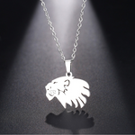 Silver lion head necklace nz